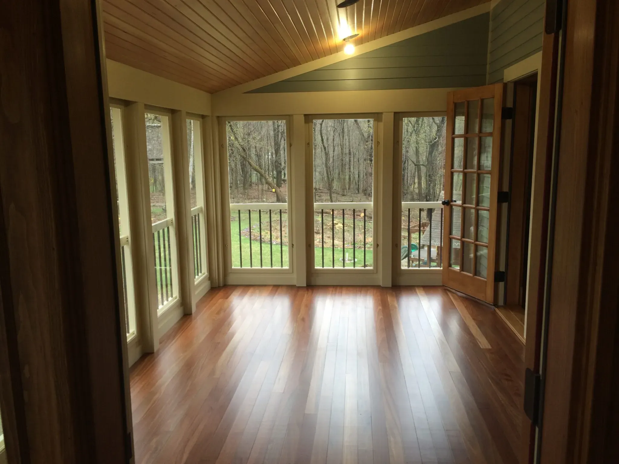 Screened porch addition interior